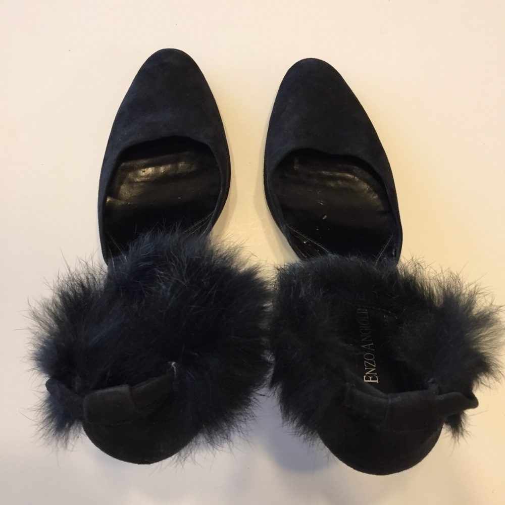 Enzo Angiolini Camisha Furr Ankle Tie Heel Pumps 8 - Picture 6 of 8